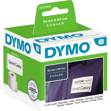 Dymo Etiketten - S0722430  - 99014 - 101mm x 54mm - weiß - 220 Etiketten/Rolle