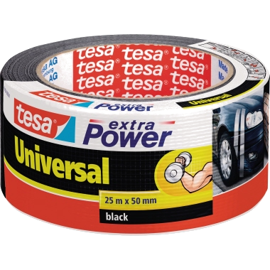 tesa Gewebeband - extra Power Universal - 56388-01 - schwarz - 50mm x 25m 
