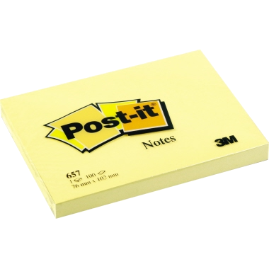 Post-it Notes -657- gelb - 102 x 76 mm - 100 Bl.