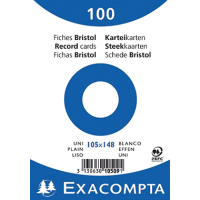 Exacompta Karteikarte - 10509E - DIN A6 - blanko - weiß - 100 St./Pack