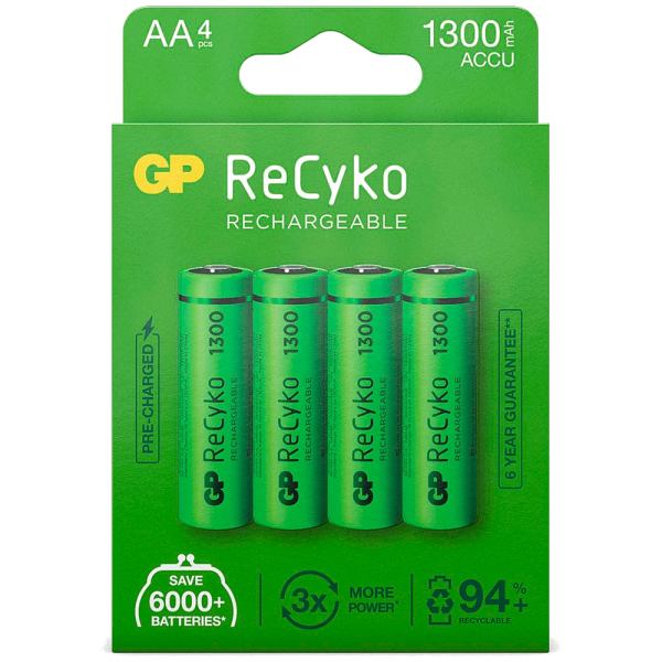 GP Akkus - ReCyko+ - Mignon AA - 1.300 mAh - 4 St./Pack